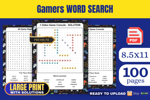 Discover the Ultimate Gamers Word Search Experience with a Ready-to-Use KDP Interior