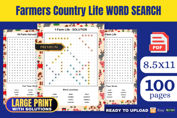 Farmers Country Life Word Search KDP