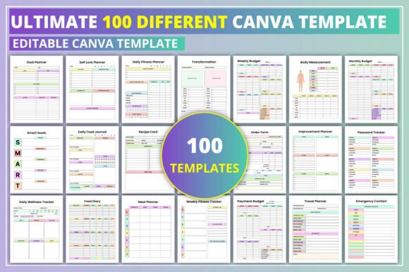 Ultimate 100 Canva Templates for Productivity